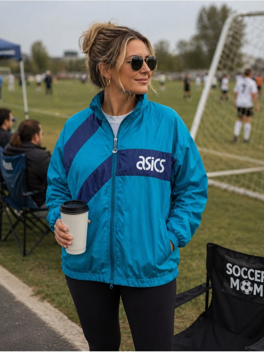 ASICS Vintage 90s Hunter Green & Navy Windbreaker Jacket